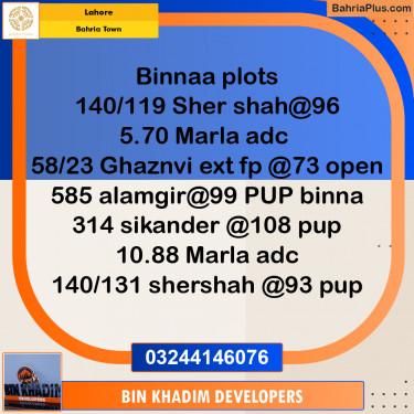 Residential Plot for Sale in Bahria Town, Lahore - (BP-253181)