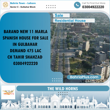 10 Marla Residential House for Sale in Sector C - Gulbahar Block -  Bahria Town, Lahore - (BP-253222)