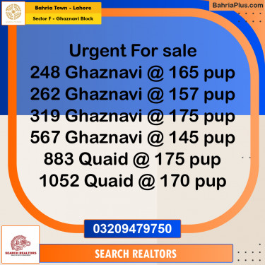 10 Marla Residential Plot for Sale in Sector F - Ghaznavi Block -  Bahria Town, Lahore - (BP-253231)