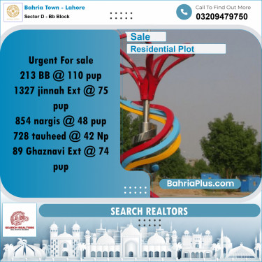 Residential Plot for Sale in Sector D - BB Block -  Bahria Town, Lahore - (BP-253238)