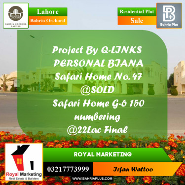 Residential Plot for Sale in Bahria Orchard, Lahore - (BP-253268)