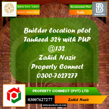 Residential Plot for Sale in Sector F - Tauheed Block -  Bahria Town, Lahore - (BP-253269)
