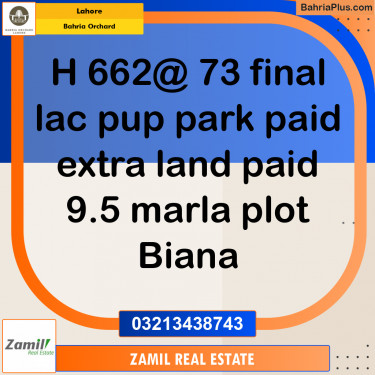 8 Marla Residential Plot for Sale in Bahria Orchard, Lahore - (BP-253391)