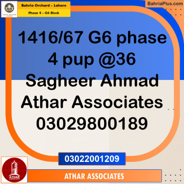 5 Marla Residential Plot for Sale in Phase 4 - G6 Block -  Bahria Orchard, Lahore - (BP-253396)