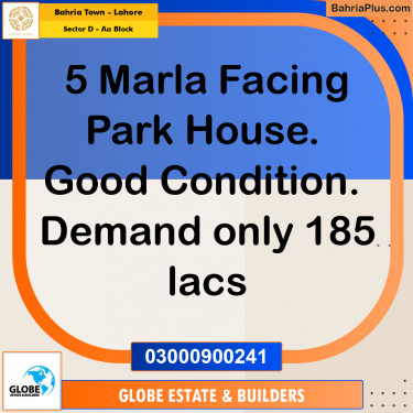 5 Marla Residential House for Sale in Sector D - AA Block -  Bahria Town, Lahore - (BP-253410)