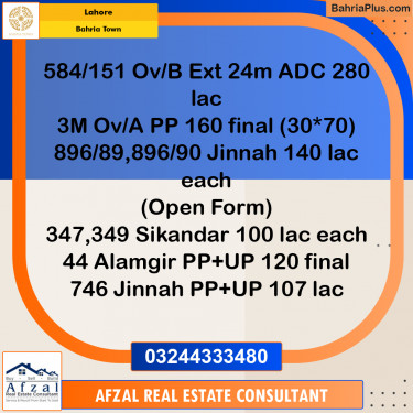 Residential Plot for Sale in Bahria Town, Lahore - (BP-253466)