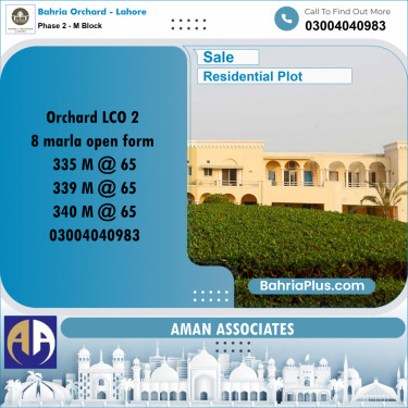 Residential Plot for Sale in Phase 2 - M Block -  Bahria Orchard, Lahore - (BP-253480)