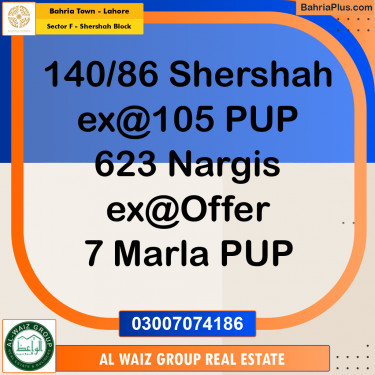 5 Marla Residential Plot for Sale in Sector F - Shershah Block -  Bahria Town, Lahore - (BP-253515)