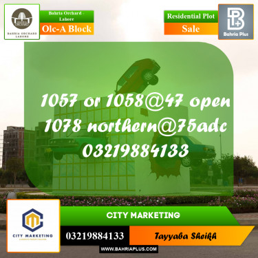 5 Marla Residential Plot for Sale in OLC-A Block -  Bahria Orchard, Lahore - (BP-253531)