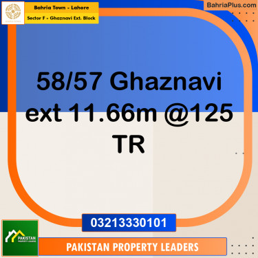 12 Marla Residential Plot for Sale in Sector F - Ghaznavi Ext. Block -  Bahria Town, Lahore - (BP-253557)
