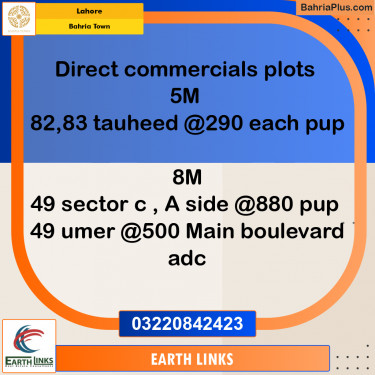 Commercial Plot for Sale in Bahria Town, Lahore - (BP-253573)