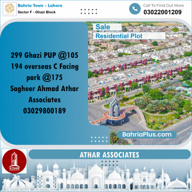 10 Marla Residential Plot for Sale in Sector F - Ghazi Block -  Bahria Town, Lahore - (BP-253578)