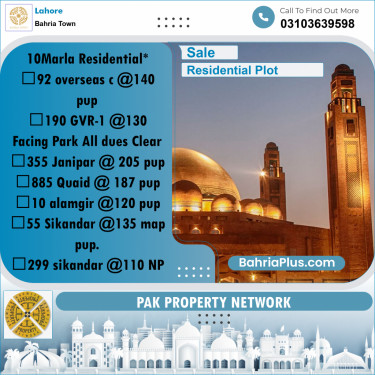 Residential Plot for Sale in Bahria Town, Lahore - (BP-253608)