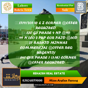 Residential Plot for Sale in Bahria Town, Lahore - (BP-253655)