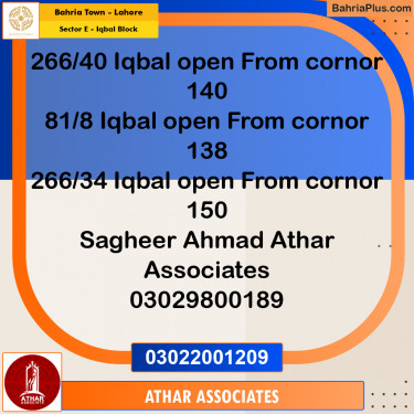 10 Marla Residential Plot for Sale in Sector E - Iqbal Block -  Bahria Town, Lahore - (BP-253660)