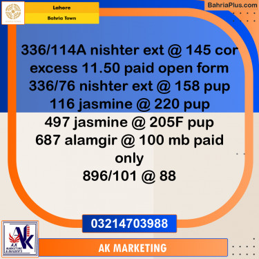 Residential Plot for Sale in Bahria Town, Lahore - (BP-253677)