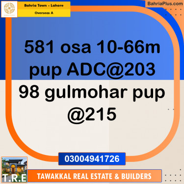 10 Marla Residential Plot for Sale in Overseas A -  Bahria Town, Lahore - (BP-253690)
