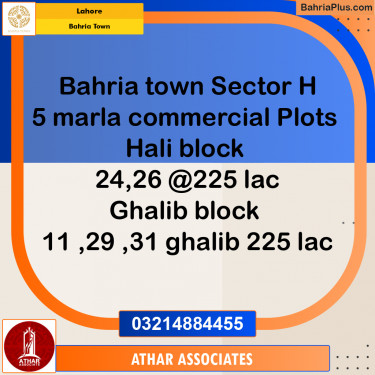 Commercial Plot for Sale in Bahria Town, Lahore - (BP-253691)