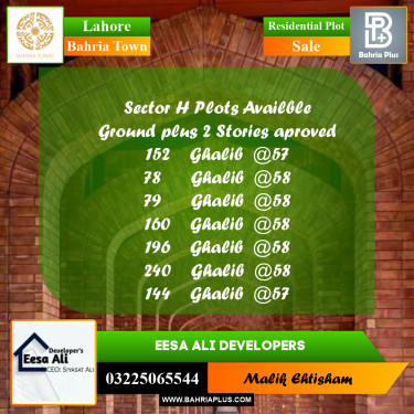Residential Plot for Sale in Bahria Town, Lahore - (BP-253707)