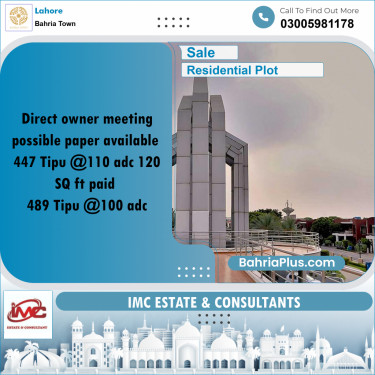 Residential Plot for Sale in Bahria Town, Lahore - (BP-253721)