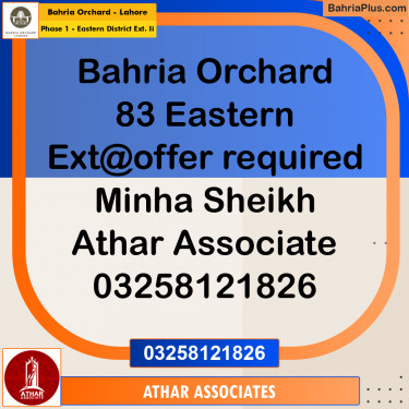 5 Marla Residential Plot for Sale in Phase 1 - Eastern District Ext. II -  Bahria Orchard, Lahore - (BP-253736)