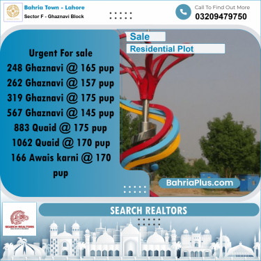 10 Marla Residential Plot for Sale in Sector F - Ghaznavi Block -  Bahria Town, Lahore - (BP-253806)