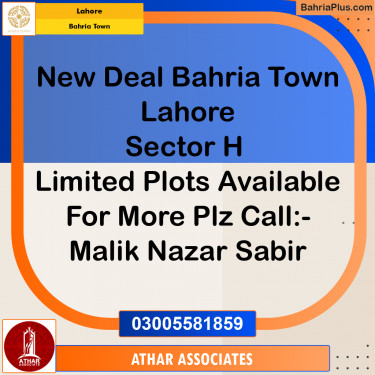 5 Marla Residential Plot for Sale in Bahria Town, Lahore - (BP-253852)