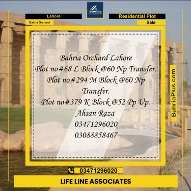 5 Marla Residential Plot for Sale in Bahria Orchard, Lahore - (BP-253875)