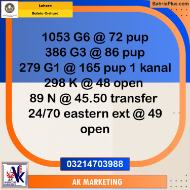 Residential Plot for Sale in Bahria Orchard, Lahore - (BP-253964)