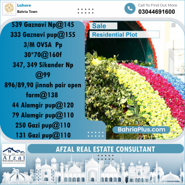 Residential Plot for Sale in Bahria Town, Lahore - (BP-254012)