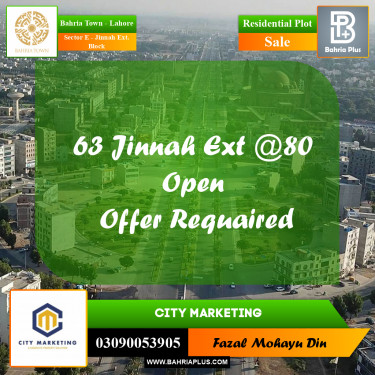 5 Marla Residential Plot for Sale in Sector E - Jinnah Ext. Block -  Bahria Town, Lahore - (BP-254034)