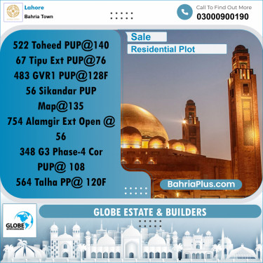 Residential Plot for Sale in Bahria Town, Lahore - (BP-254040)