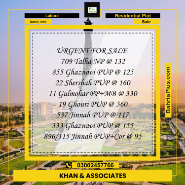 Residential Plot for Sale in Bahria Town, Lahore - (BP-254043)