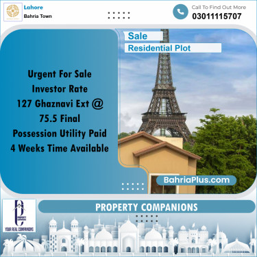 Residential Plot for Sale in Bahria Town, Lahore - (BP-254058)