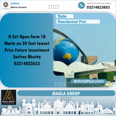 10 Marla Residential Plot for Sale in Bahria Orchard, Lahore - (BP-254096)