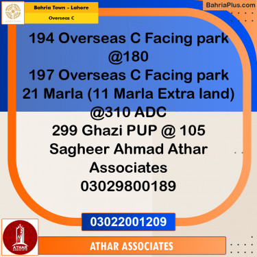 10 Marla Residential Plot for Sale in Overseas C -  Bahria Town, Lahore - (BP-254152)