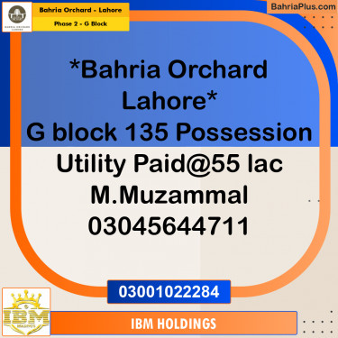 5 Marla Residential Plot for Sale in Phase 2 - G Block -  Bahria Orchard, Lahore - (BP-254158)