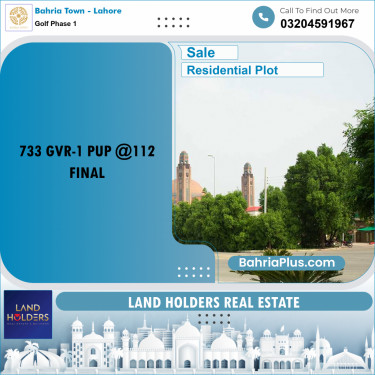 10 Marla Residential Plot for Sale in Golf Phase 1 -  Bahria Town, Lahore - (BP-254172)