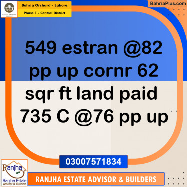 5 Marla Residential Plot for Sale in Phase 1 - Central District -  Bahria Orchard, Lahore - (BP-254189)
