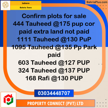 Residential Plot for Sale in Bahria Town, Lahore - (BP-254192)