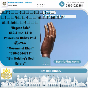 5 Marla Residential Plot for Sale in OLC-A Block -  Bahria Orchard, Lahore - (BP-254209)