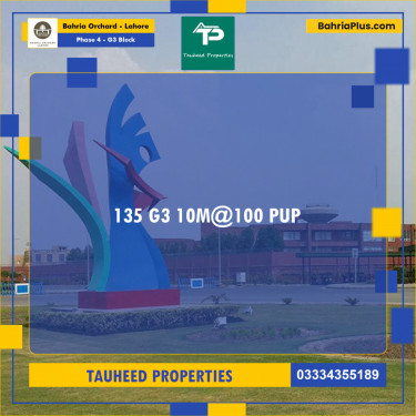 10 Marla Residential Plot for Sale in Phase 4 - G3 Block -  Bahria Orchard, Lahore - (BP-254229)