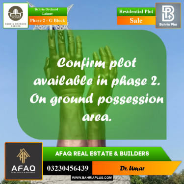5 Marla Residential Plot for Sale in Phase 2 - G Block -  Bahria Orchard, Lahore - (BP-254291)