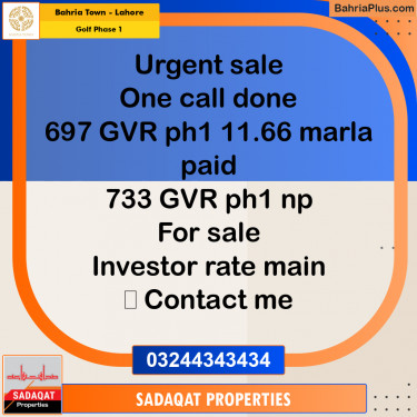 10 Marla Residential Plot for Sale in Golf Phase 1 -  Bahria Town, Lahore - (BP-254305)