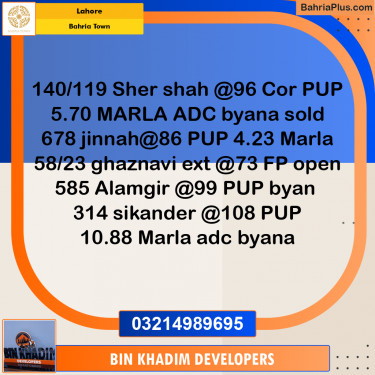 Residential Plot for Sale in Bahria Town, Lahore - (BP-254323)