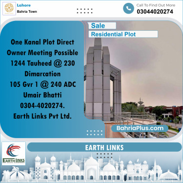 1 Kanal Residential Plot for Sale in Bahria Town, Lahore - (BP-254340)