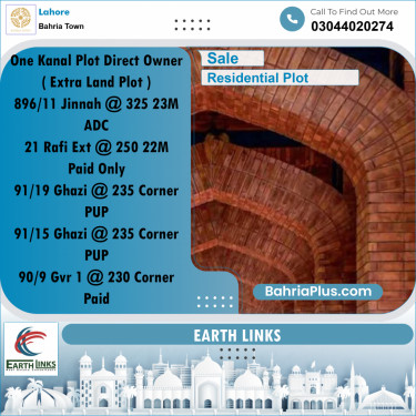 1 Kanal Residential Plot for Sale in Bahria Town, Lahore - (BP-254347)