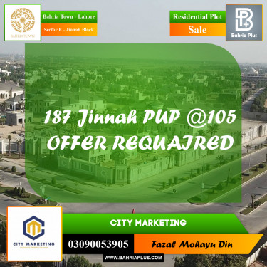 5 Marla Residential Plot for Sale in Sector E - Jinnah Block -  Bahria Town, Lahore - (BP-254366)