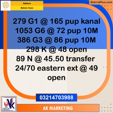 Residential Plot for Sale in Bahria Town, Lahore - (BP-254401)