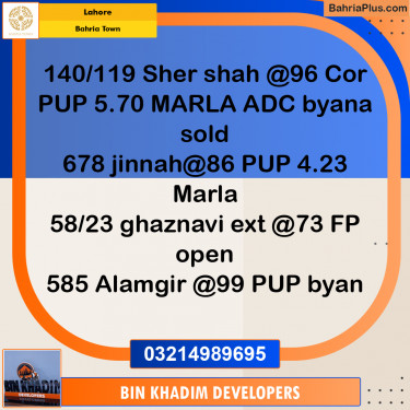 Residential Plot for Sale in Bahria Town, Lahore - (BP-254402)
